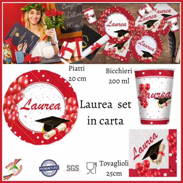 Festa di laurea coordinati kit da party addobbi bicchieri tovaglioli decorazioni