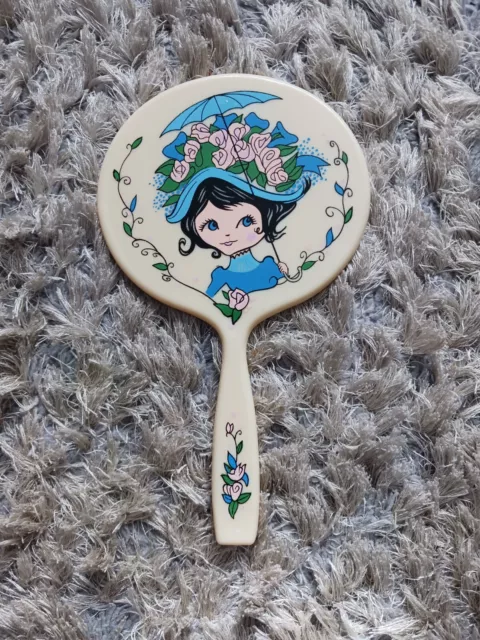 Vintage childs hand mirror Made In Hong Kong