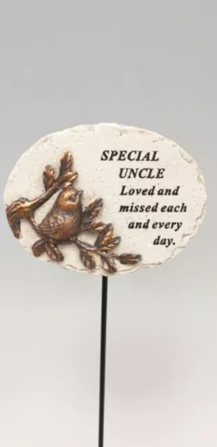 Special Uncle Christmas Memorial Robin Bird Love Tribute Stick Garden Remembranc