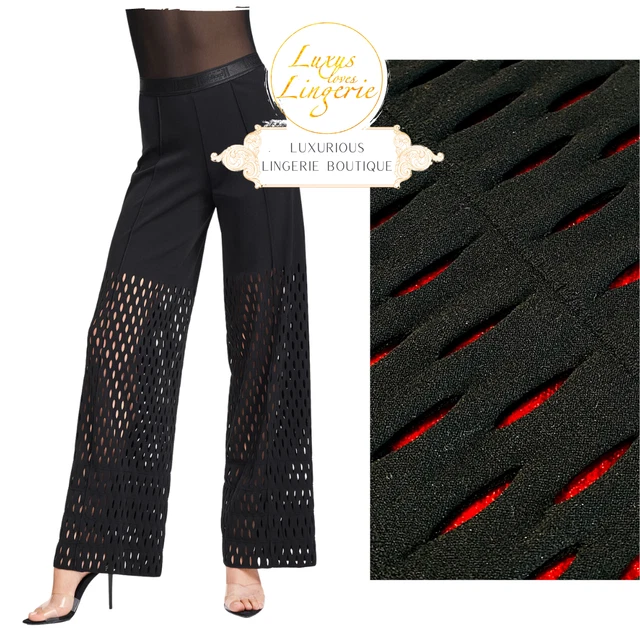 Alexa Pantaloni By Wolford S Black Nero Cutout Progettazione Larghi Taglio
