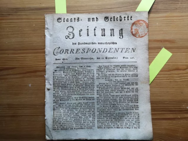 1811 Zeitung Hamburg 146 Spanien Insel Leon Neuenhaus von Stralendorf Gnewitz