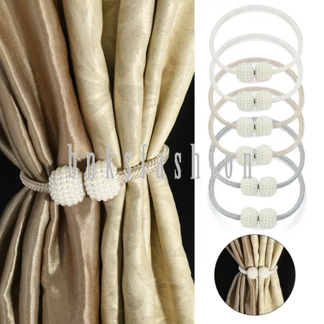 6Pcs Magnetic Ball Curtain Tiebacks Clips Window Drapery Holdbacks Holder Decor
