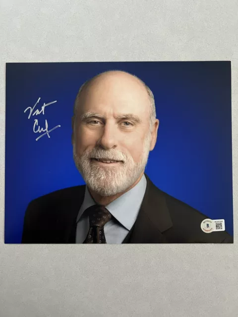 Vint Cerf autographed signed 8x10 photo Beckett BAS COA Creator Of The Internet