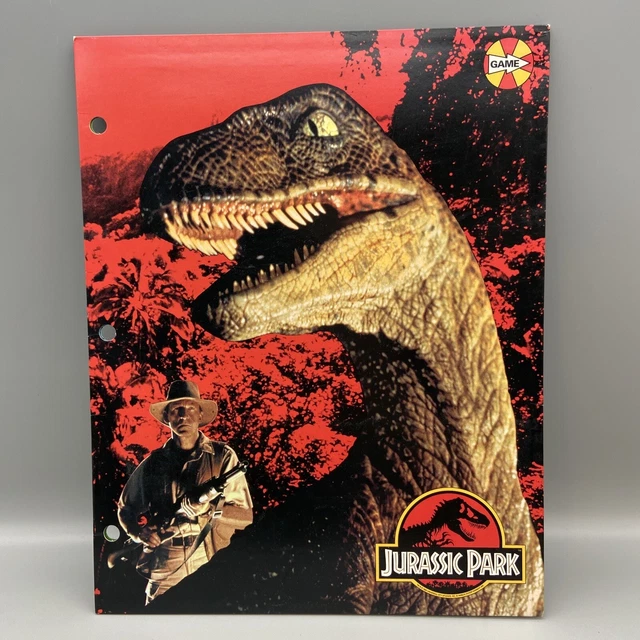 VINTAGE JURASSIC PARK Portfolio School Folder Board Game Pocket 1992