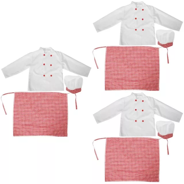 3 Sets Children Chef Costume Supplies Kids Role Play Chef Costume Kids Cosplay