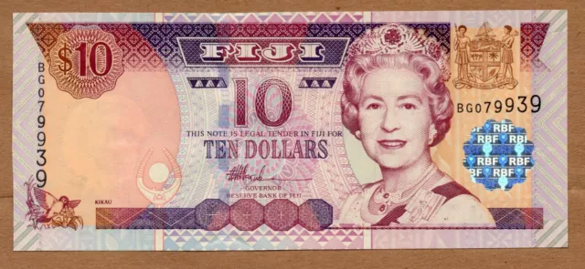 FIJI - 10 DOLLARS - ND2002 - LAST PREFIX BG - P106a - UNCIRCULATED