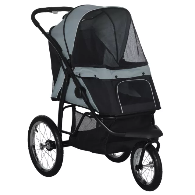 PAWHUT 3 WHEEL Pet Stroller for Medium Small Dogs Foldable Cat Pram Grey 151.99 PicClick UK