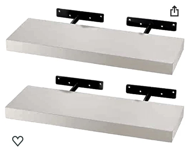 BATODA 17" Floating Shelves Wall Mounted DIY Set of 2 – Rustic Wood Wall Storage