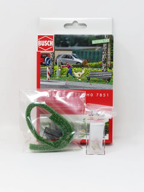 Busch 7851 Dog Walker Park Accessory Pet Waste HO Scale Model Train Scenery