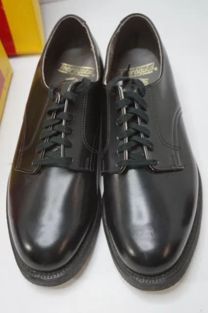 VINTAGE MENS WORK SHOES THOROGOOD BLACK SIZE 7.5 D 1950s 1225 NOS NEW BOX