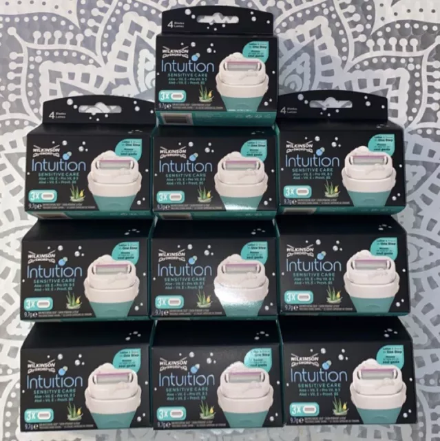 Lot De 10 Boîtes Wilkinson Sword Intuition Sensitive Care rechange 4 Lames 10x3
