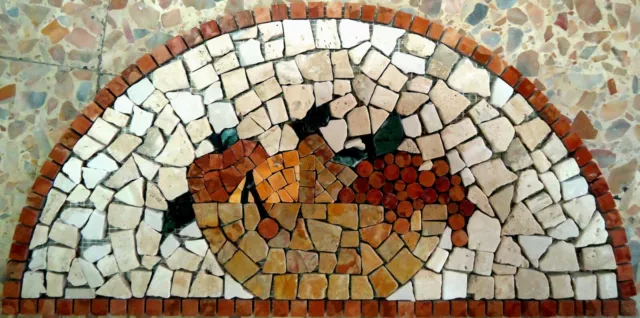 Medaglione Rosone Mosaico Marmo MEZZALUNA Frutta 66X33cm Piastrelle Modelli Vari