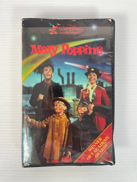 Mary Poppins Vintage VHS movie Video Tape Classic Disney Clamshell Big Box Aus