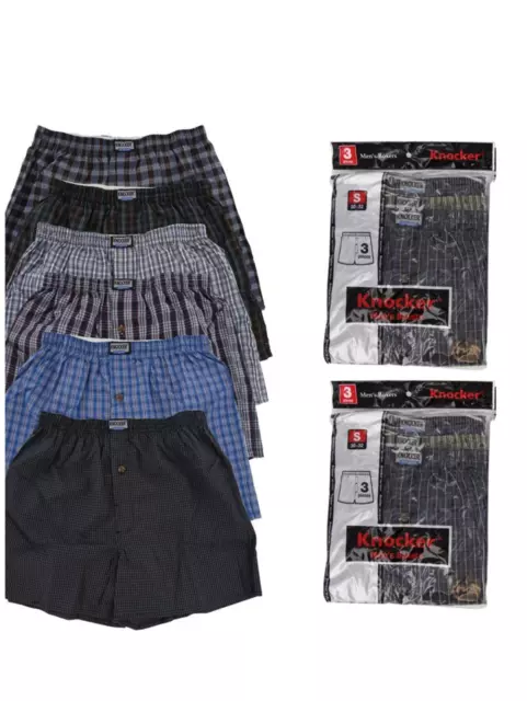 3 6 12  pack Lot Men knocker Boxer PLAID SHORTS CHECKERED UNDERWEAR BRIEFS