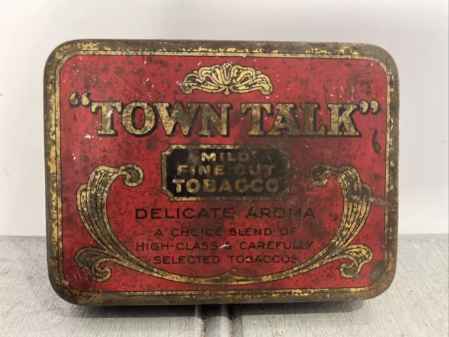 Town Talk Mild Fine Cut Tobacco Rare Vintage EMPTY Collectable Tin Container