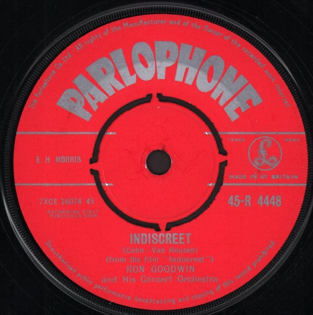 RON GOODWIN CONCERT ORCHESTRA Indiscreet 7 INCH VINYL UK Parlophone 1958 Four