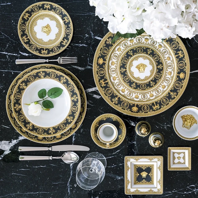 Versace Rosenthal - I Love Baroque Nero - Piatti 18 pezzi 6 persone
