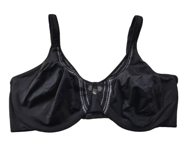 Olga Women's 40DD Black T Shirt Full Coverage Bra Smooth Underwire Wide Straps