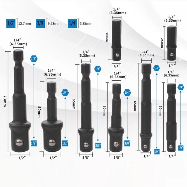 Accessory Adapter Socket Metric High-Carbon Steel Drill Chuck Extender