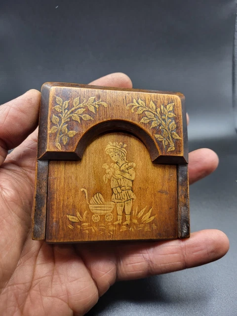 Porte Montre à Gousset Ancien - Bois Sculpté 19ème Siècle