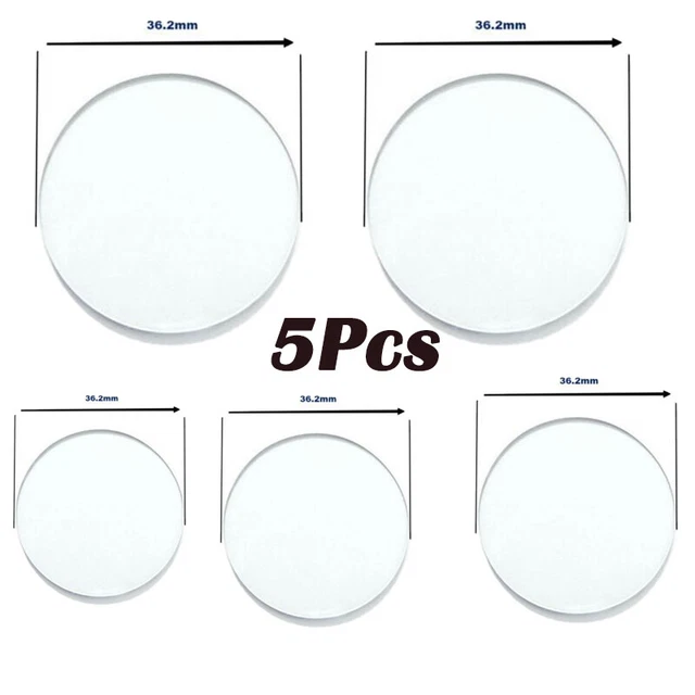 5Pcs Dial Caliper Replacement Part Crystal Cover Lid 505 Series Curved Crystal