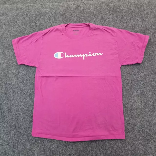 Champion Shirt Womens MEDIUM pink cotton Casual Tshirt Short Sleeve Size M