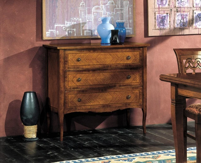 Console Buffet Vintage En Bois Palazzo INT - Rétro, 150 Cm, 3 Portes, 3 Tiroirs, Neuf