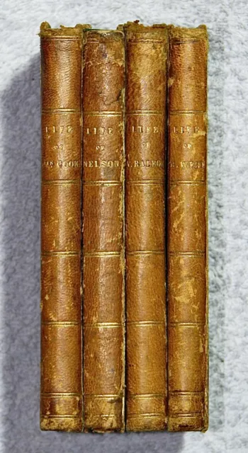 1820's~4x SELECT BIOGRAPHY~Captain COOK~Lord NELSON~WALTER RALEIGH~BENJAMIN WEST