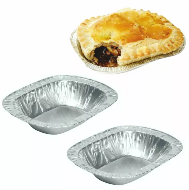 Steak Pie Foil Dishes Small Oblong oval Pies Fruit Cases Individual Meat Free PP