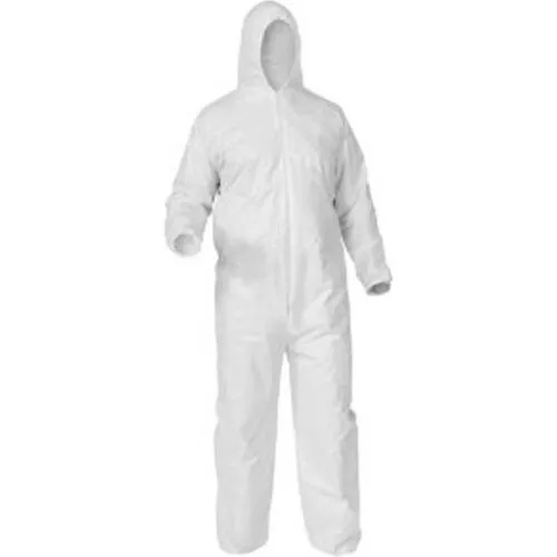 4 Pack -  Keystone  Hood Coverall Bunny Suit HazMat Disposable Elastic 4X- white