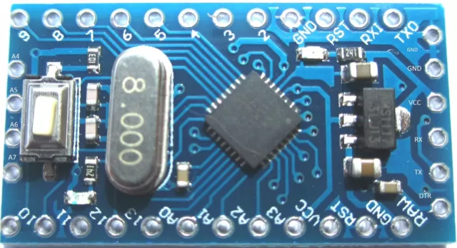 Pro Mini (Arduino Compatible) , 3.3V/8 Mhz ATMega328P - UK Seller