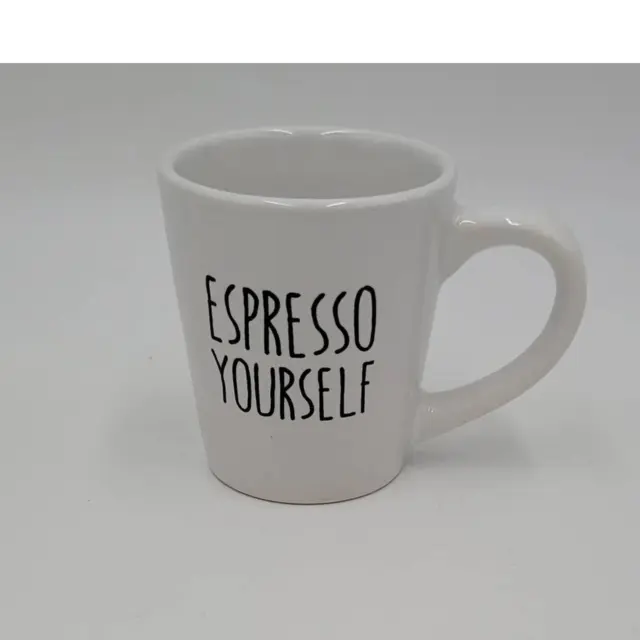 Espresso Yourself Latte Mug White Ceramic Rae Dunn Inspired Creative Gift Mug