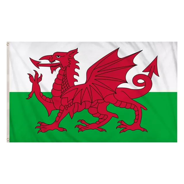 Large 5Ft X 3Ft Wales Flag Uk Welsh Crymu National Banner Colour Brass Eyelets