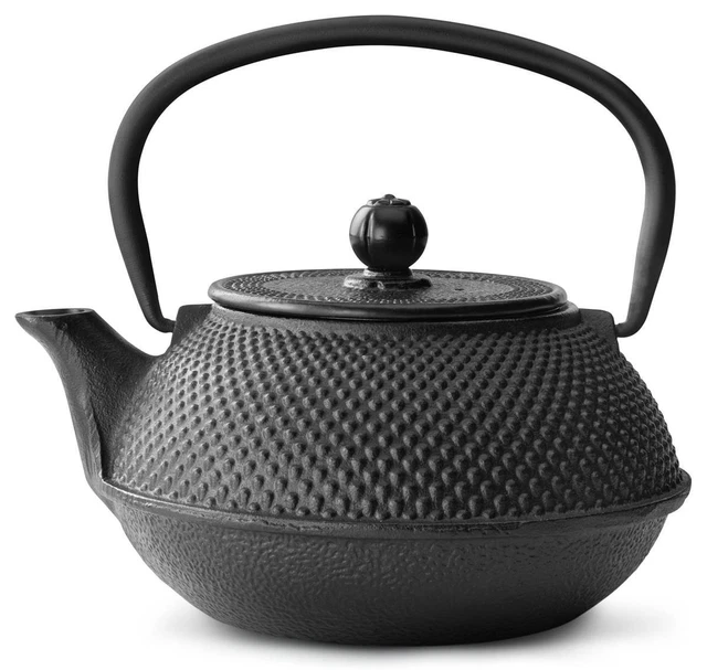 Asiatische Teekanne Gusseisen Teekessel Tee Kanne Teesieb emailliert 0,8 L sw