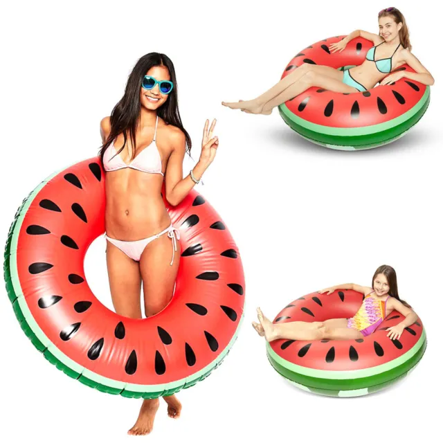 Summer Adult Kids PVC Inflatable Watermelon Swimming Ring Pool Float Swim Tube