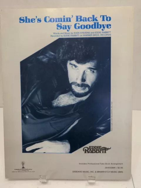 Shes Comin Back To Say Goodbye FAKE Book Sheet Music Eddie Rabbitt 80s CountrF5M
