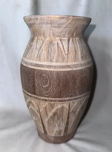 Beautiful hand-crafted wood inlay vase