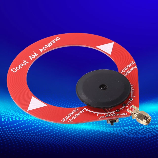 Small Circular Antenna AM MW/SW Portable MW SW Antenna for Radio (Red)