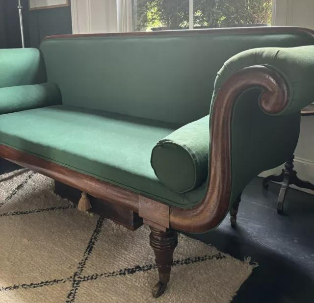 Regency Mahogany Sofa Divan Chaise Couch