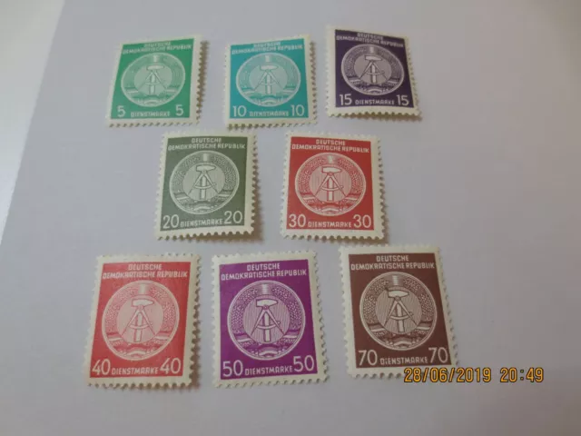 Briefmarken DDR Dienst 1957 Satz 34-41 A komplett Zähnungsvariante postfrisch