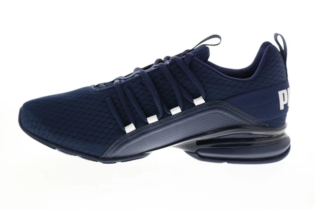 Puma Axelion Sleek 19449402 Mens Blue Canvas Lace Up Athletic Running Shoes 5