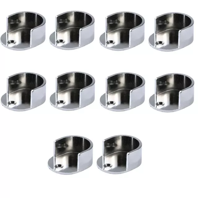 10 Pack Silver Tone Closet Rod Flange Flange Holder Shelf  Wardrobe Closet