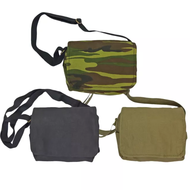 Canvas Shoulder Bag Vintage Army Military Style Haversack Tool Webbing Small New