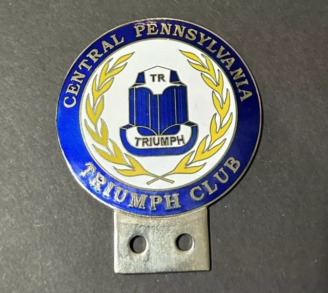 Central PA Pennsylvania Triumph Club Enamel Car Emblem Badge