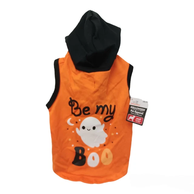Halloween BE MY BOO Hoodie Dog/Cat Costume-Small