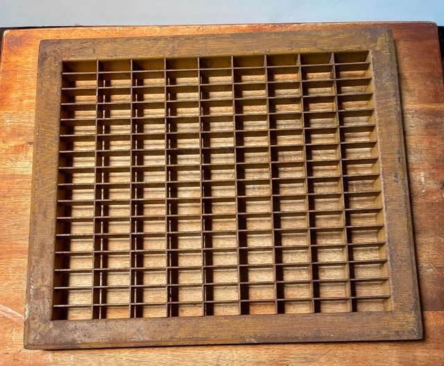 Vintage Cast Iron Victorian Heat Grate Vent Wall or Floor Register Vtg. 16"x 14"