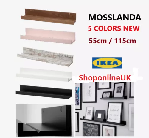 New IKEA MOSSLANDA Picture Photo Ledge Rail Shelf Bamboo 6 Colors 55cm,115cm NEW