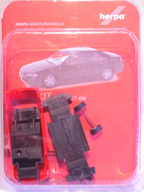 HERPA MINIKIT 012256: Peugeot 406 in rot, H0-Steckbausatz, NEU ...