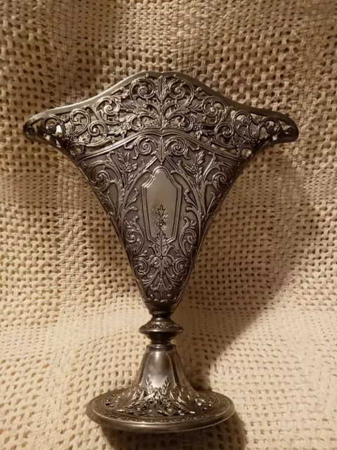 Vtg. Godinger Filigree  Silver Art Co. Silver Plated Ornate Vase.Embossed.