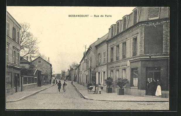 CPA Bessancourt, Rue de Paris, vue de la rue